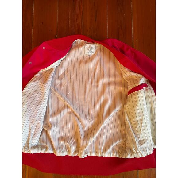 Maus & Hoffman Red Varsity Bomber Jacket Men’s M Made in USA Classic Style - Picture 9 of 13